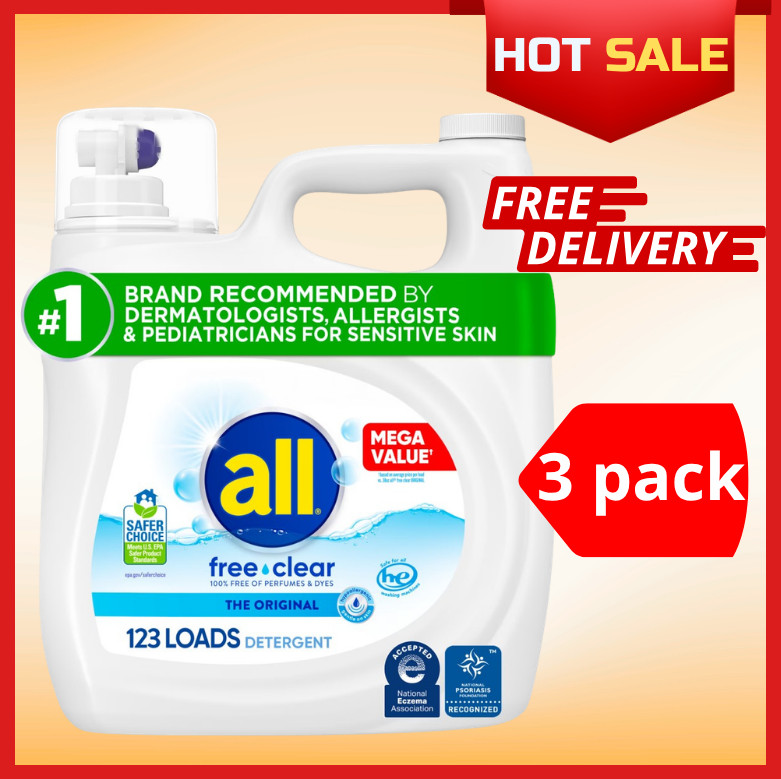 all Free Clear Liquid Laundry Detergent, 154 oz, 123 Loads