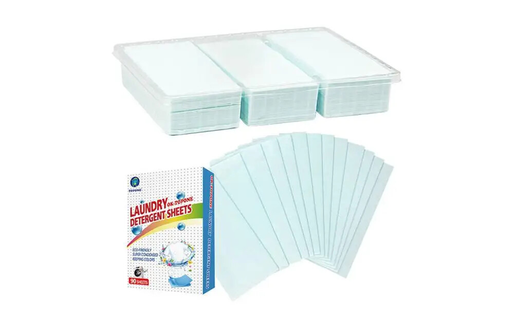 90 Pieces Eco-Friendly Laundry Soap Washer Sheets Detergent Sheets No Waste Laun