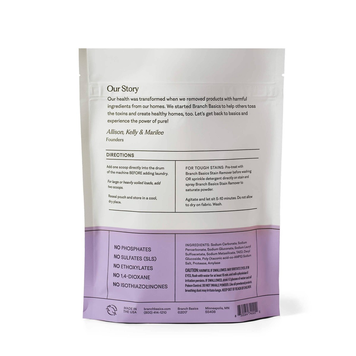 Branch Basics Fragrance-Free Laundry Detergent Powder – 1.5lbs