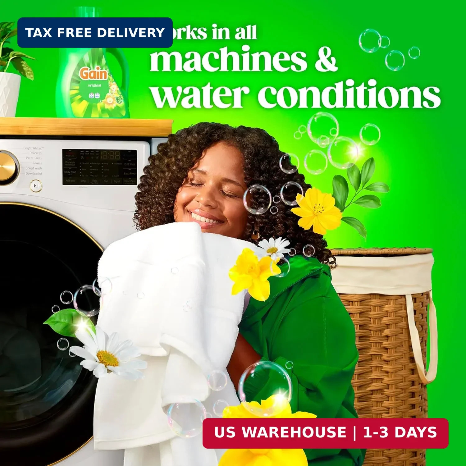 Liquid Laundry Detergent with Odor Defense, Original Scent, For HE Washing