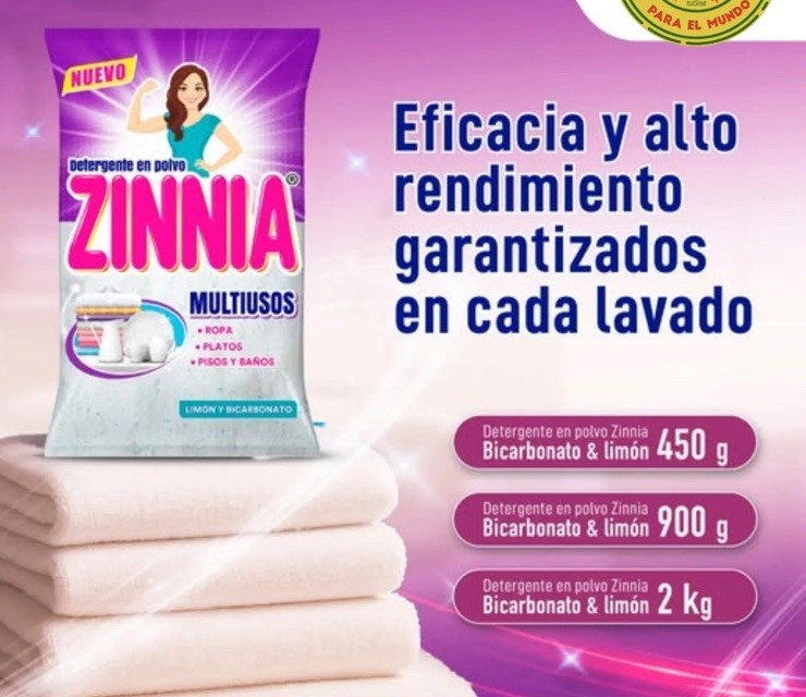 6 Pack ZINNIA DETERGENTE EN POLVO MULTIUSOS 450g C/U