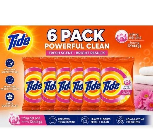 Tide Powder with Downy Laundry Detergent Powder, 350g [6 Pack]