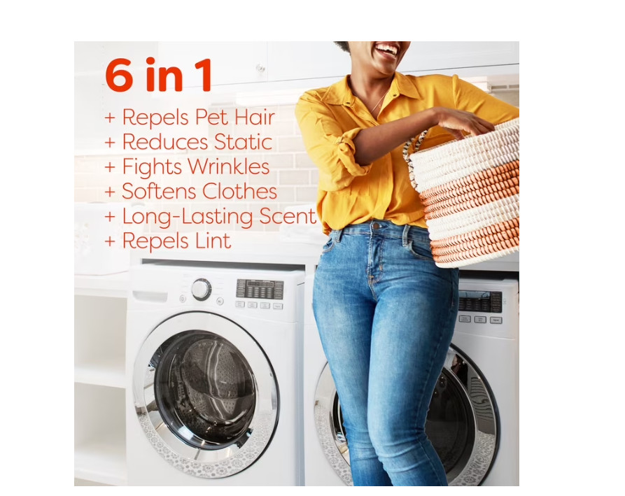 2 PACK bounce Pet Hair & Lint Guard MEGA DRYER SHEETS with 3X Pet Hair Fighter