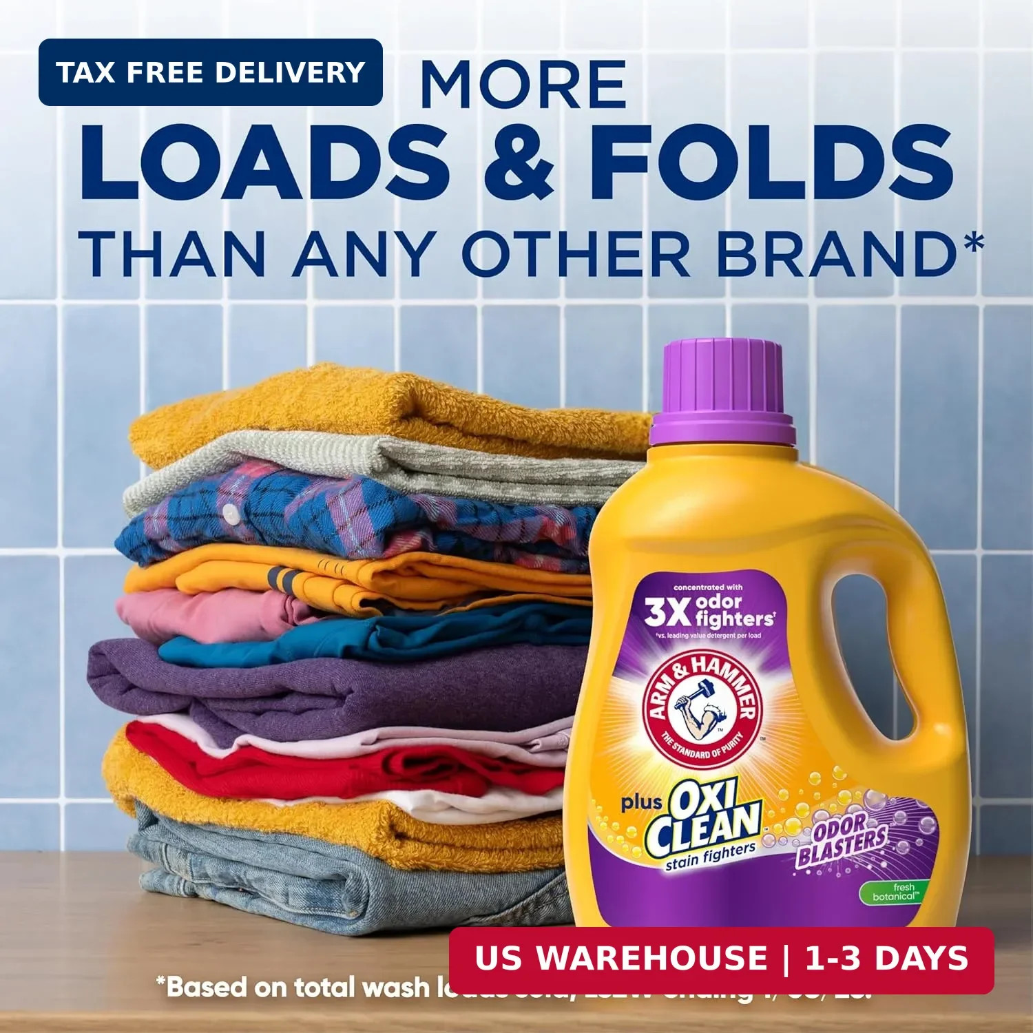 ARM & HAMMER Plus OxiClean with Odor Blasters Liquid Laundry Detergent, Laundry