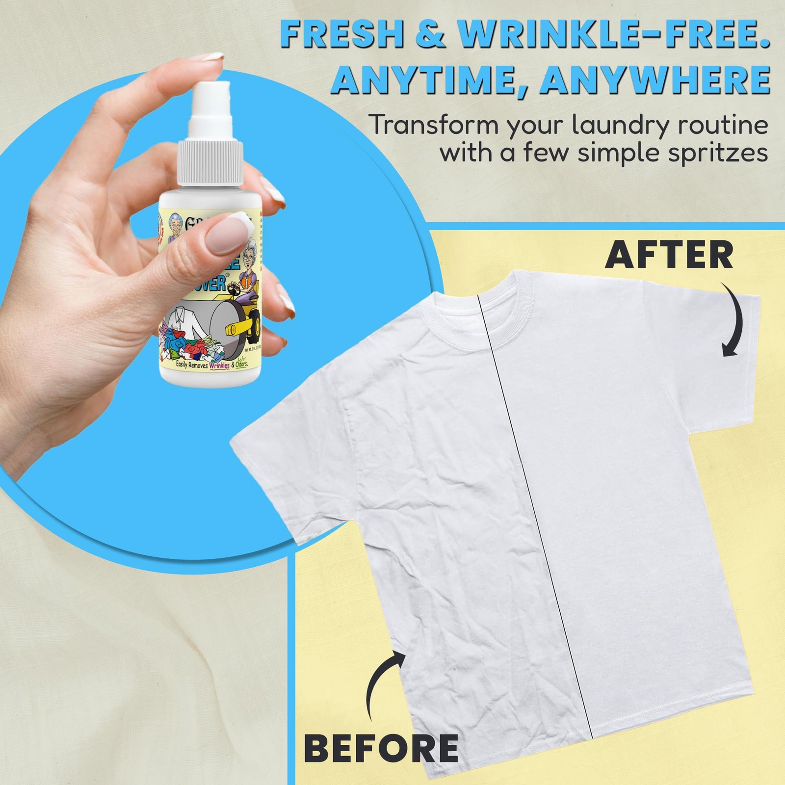 Grandma’s Secret Wrinkle Remover 3.00 Fl Oz (Pack of 1),