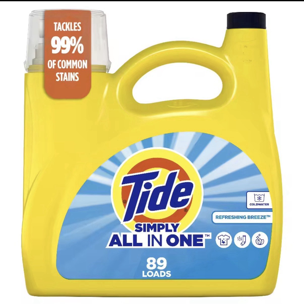 Tide Simply Laundry Detergent Liquid All-In-one Refreshing Breeze Scent 117 Flop