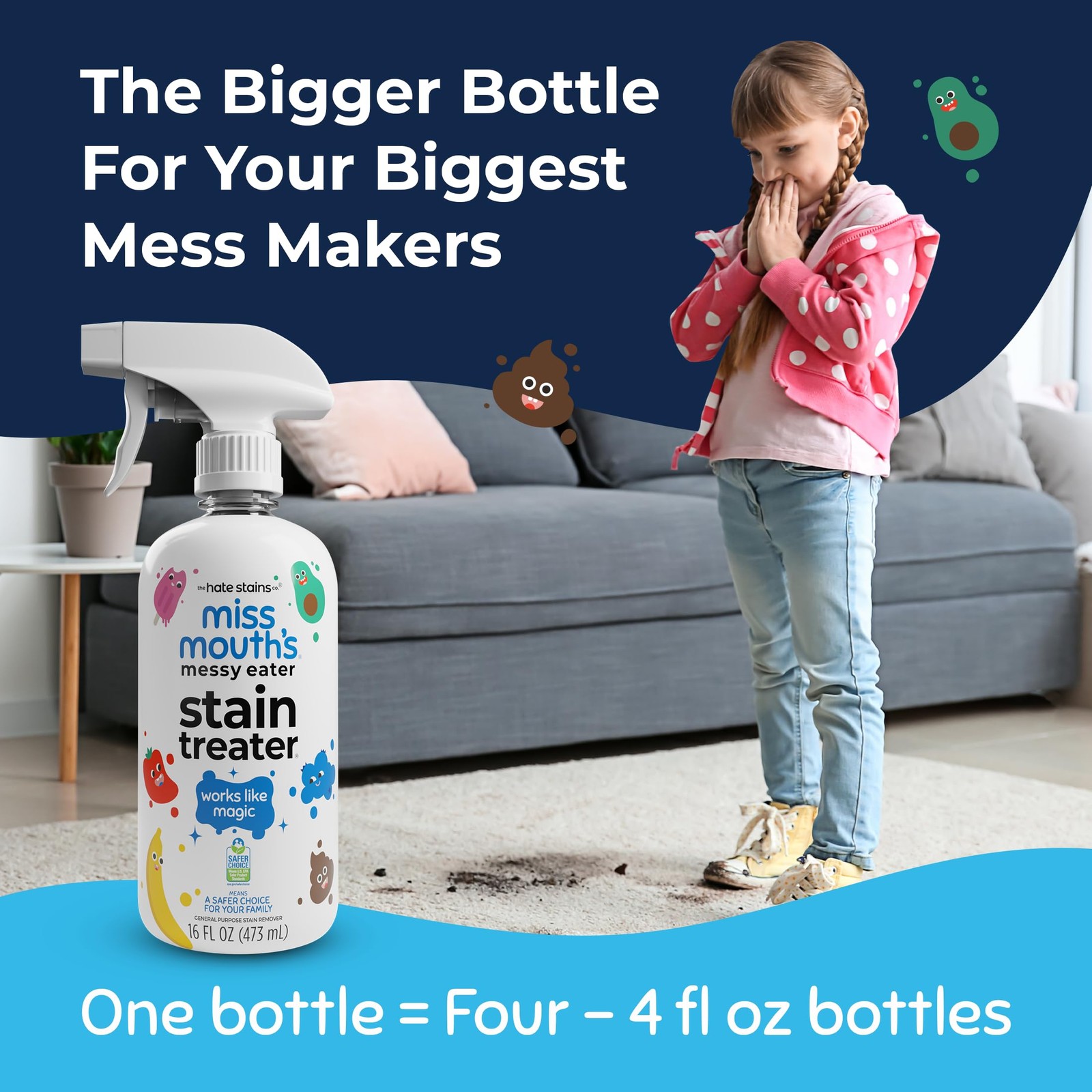 Miss Mouth’s Messy Eater Stain Treater Spray, Laundry 16 Fl Oz (Pack of 1)