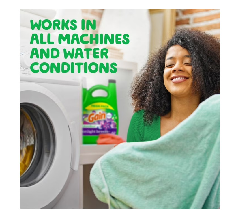 Gain Liquid Laundry Detergent, Moonlight Breeze Scent, 184 fl oz, 128 Loads