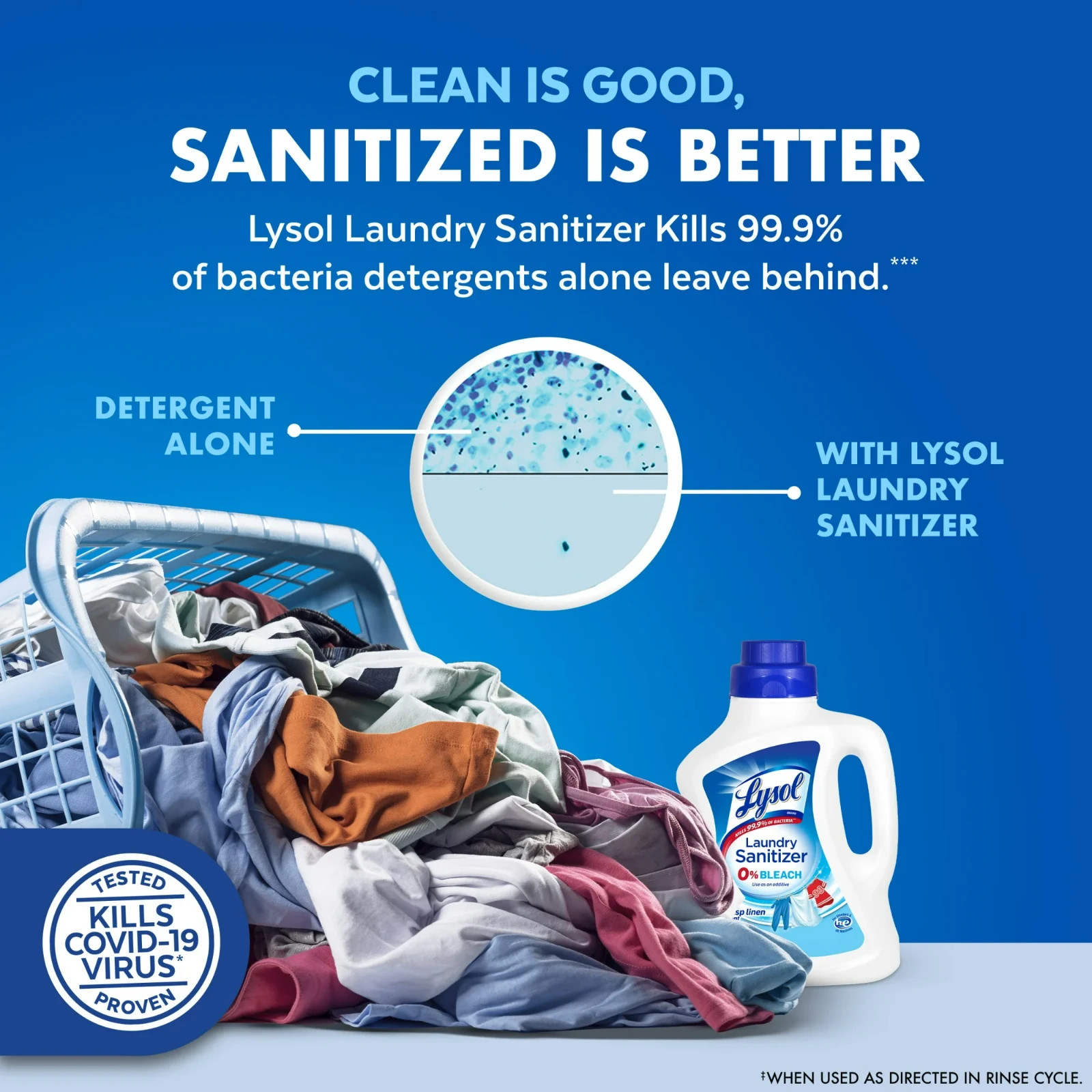 Disinfectant Laundry Sanitizer & Scent Booster, Laundry Detergent Additive, Colo