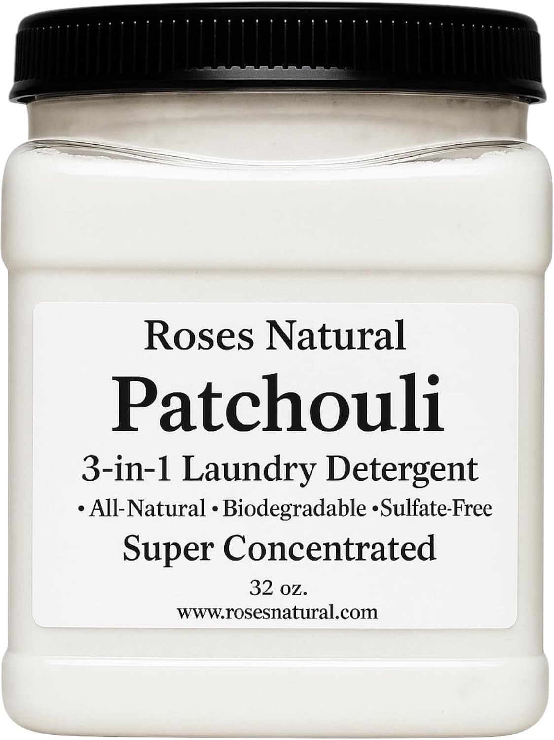 Patchouli 3-in-1 Laundry Detergent All-Natural Sulfate-Free 32oz HE Vegan USA