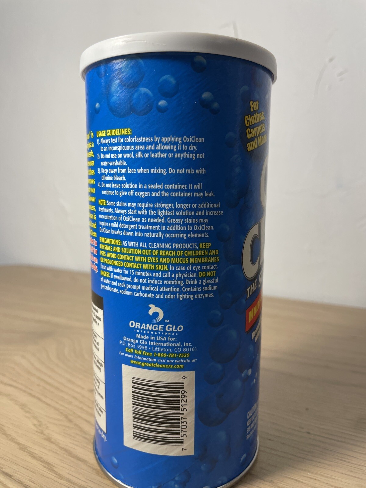 OXICLEAN Stain Remover Powder Orange Glo 24 Oz VTG NEW Sealed Old Stock Blue Can