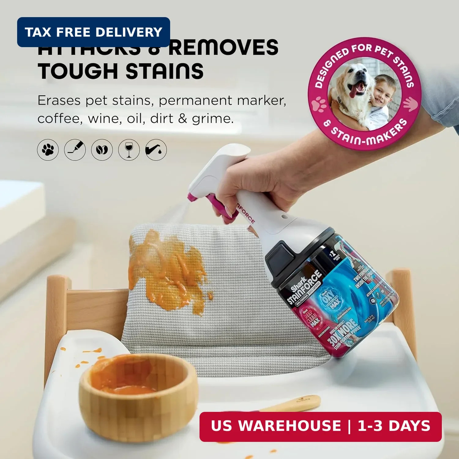Shark StainForce Single Refill Cartridge, Stain & Odor Remover, HXCM500 | Dual-F