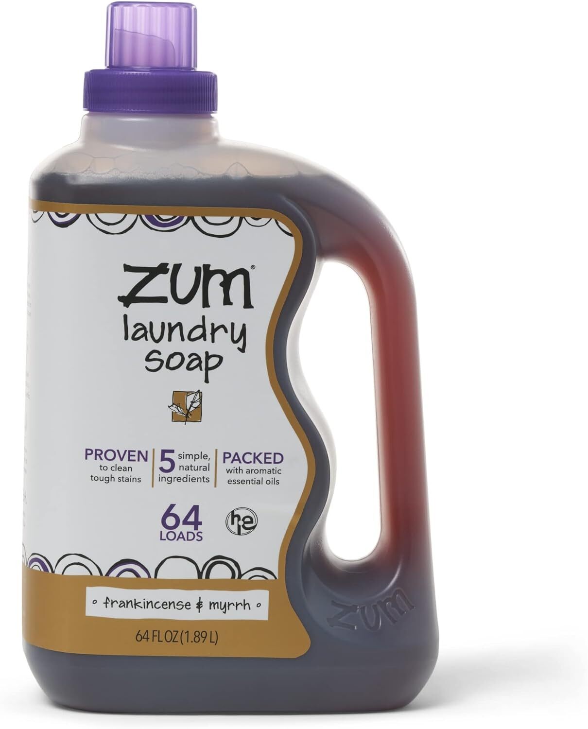 Zum Laundry Soap 64 Fl Oz Plant Based Natural Frankincense Myrrh Scent