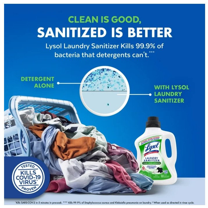 Lysol Laundry Sanitizer 0% Bleach Odor Eliminator 90 oz