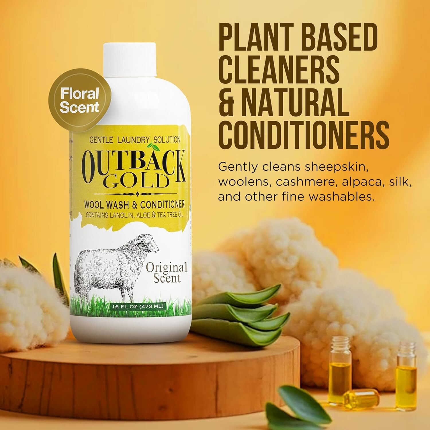 Wool Wash Liquid 16 oz Plant Based pH Neutral Perfect for Delicates Baby Care
