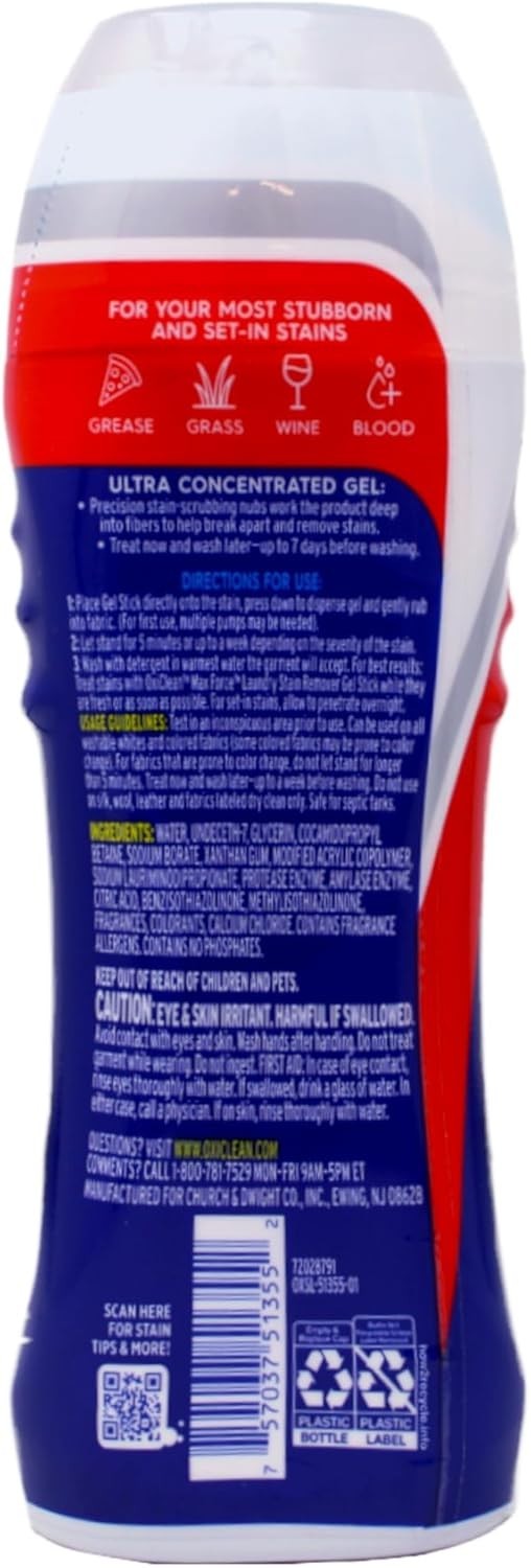 MaxForce Gel Stick 6.2 oz: Unscented, Effective Stain Removal for All Fabrics