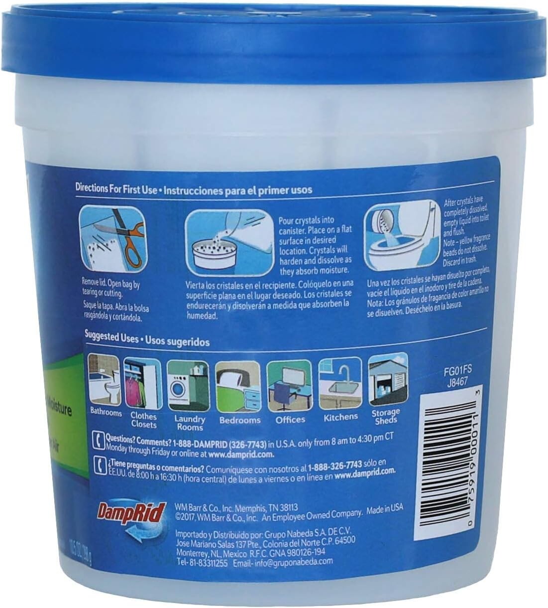 Refillable Moisture Absorber Cups, Portable & Odor Eliminator, 10.5 oz., 4-Pack