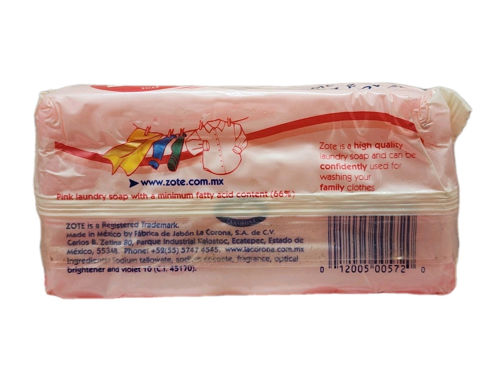 ZOTE Pink Laundry Soap 5 Pack Washing Clothes 7oz Bars Detergent New Old Stock