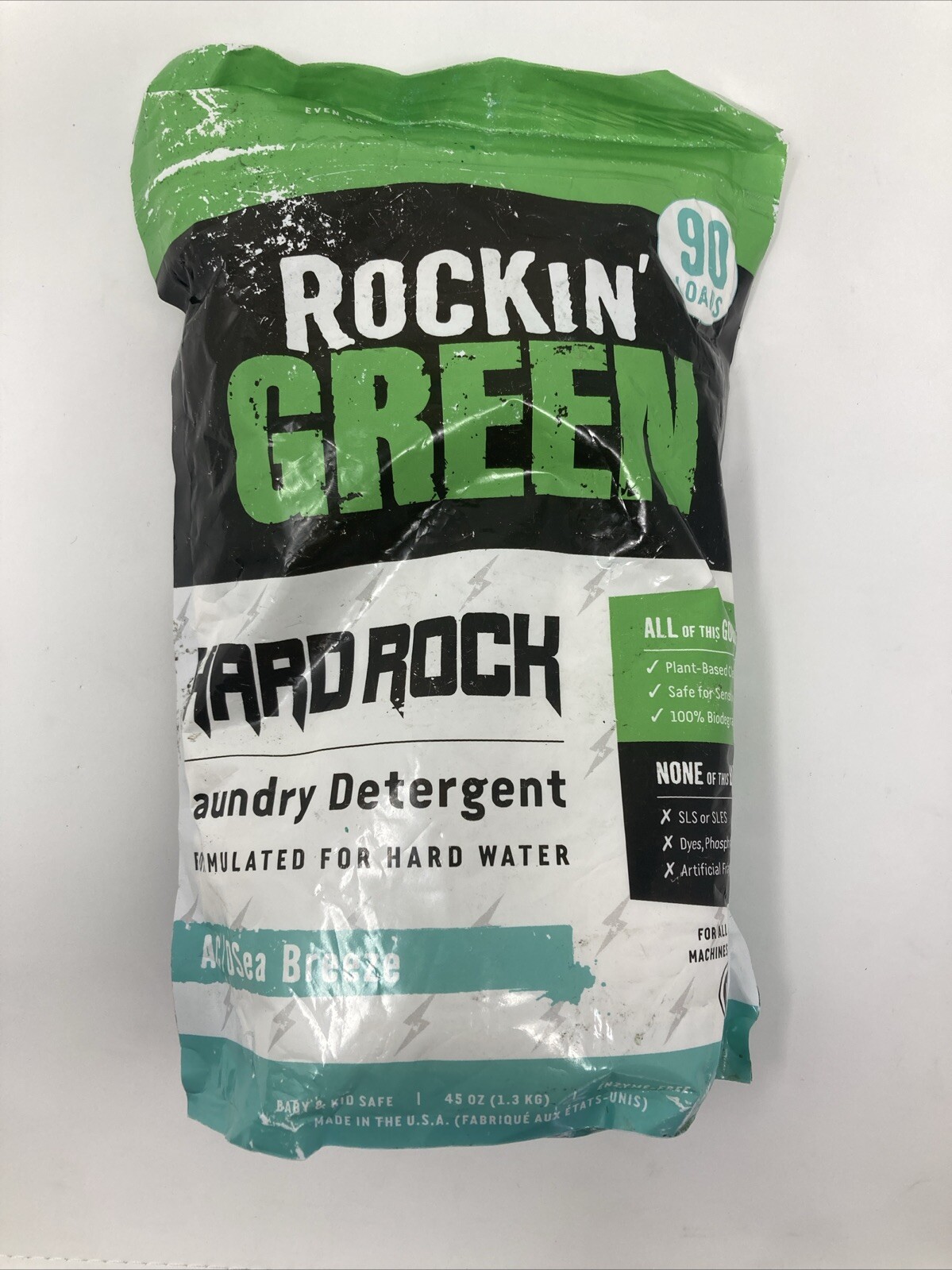Rockin’ Green Hard Rock Ac/DSea Breeze Laundry Detergent (90 Loads) Plant based