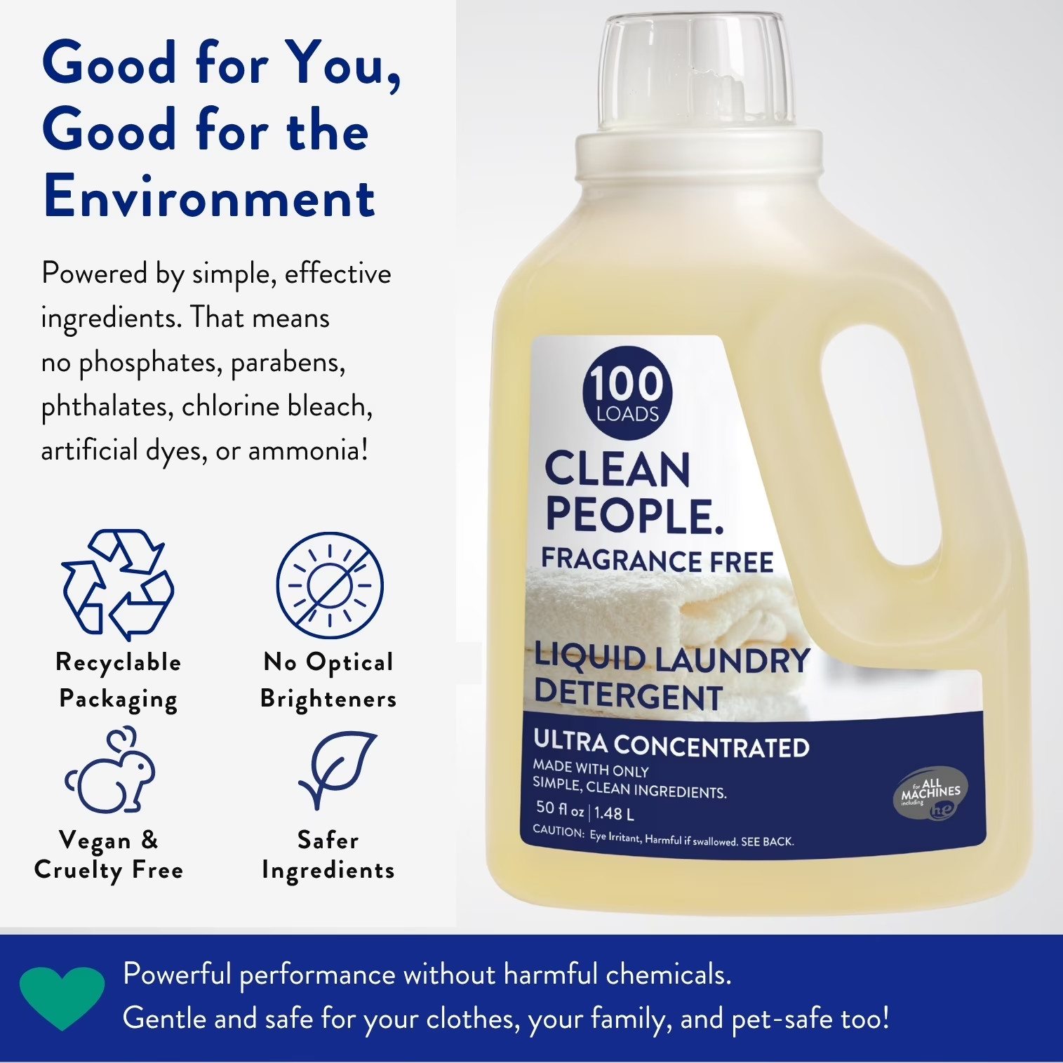 [BIG DEAL] Clean People Fresh Scent Liquid Laundry Detergent 50oz 100 Loads