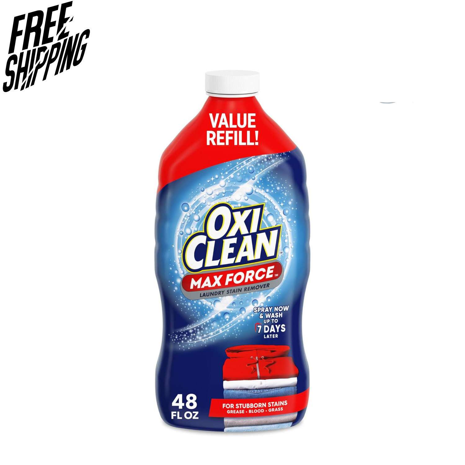 OxiClean Max Force Laundry Stain Remover Spray Refill 48 fl oz Color Safe