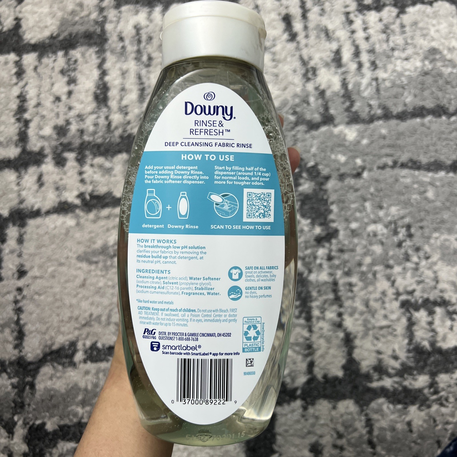 Downy Rinse & Refresh Cool Cotton Fabric Rinse 25.5 fl oz 3X Odor Power Liquid