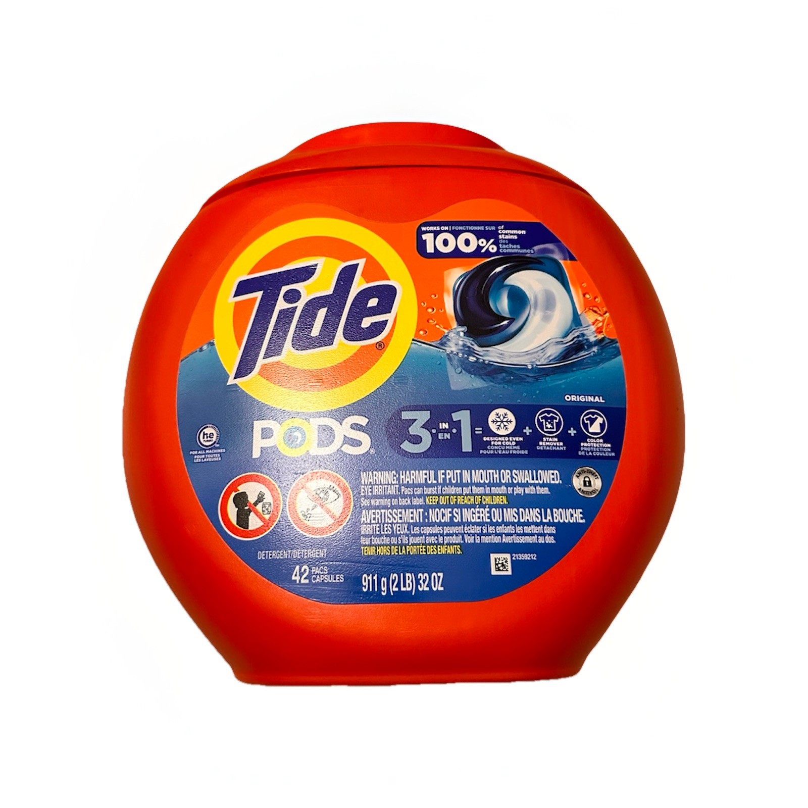 Tide PODS Liquid Laundry Detergent Soap Pacs, HE 42 Count (Pack of 1)