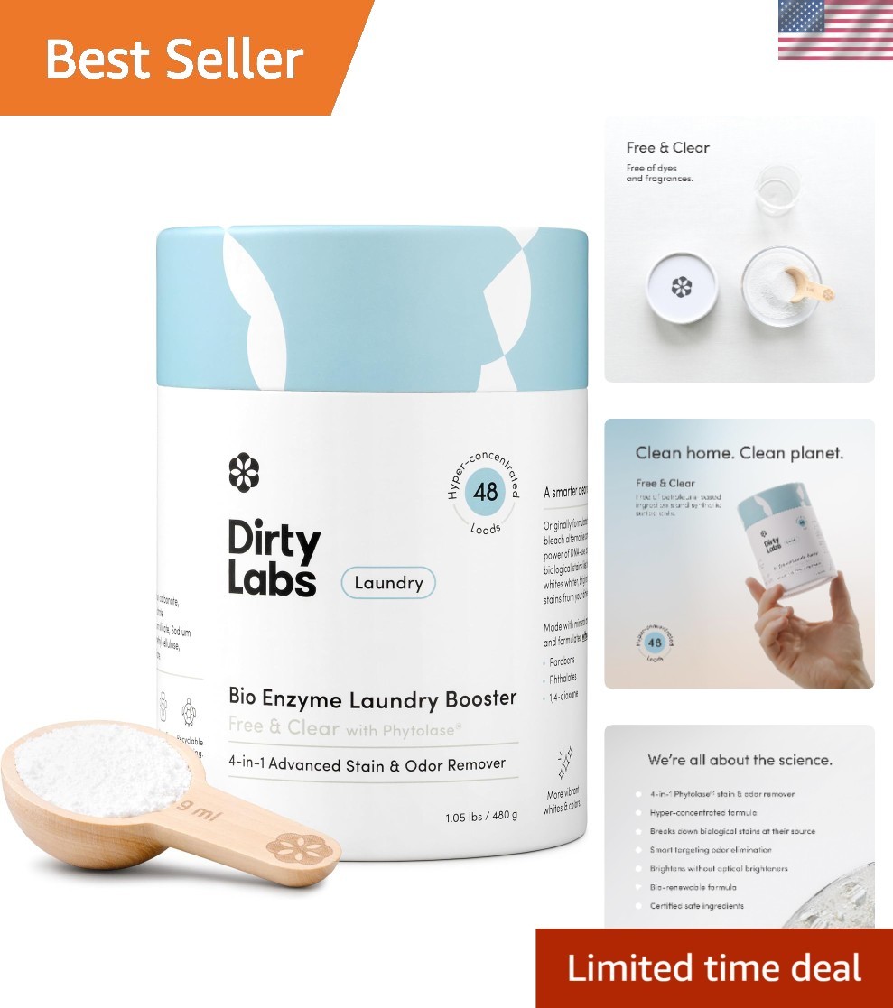 Scent Free | Enzyme Laundry Booster | 48 Loads 1 lb | Hyper Concentrated | H…