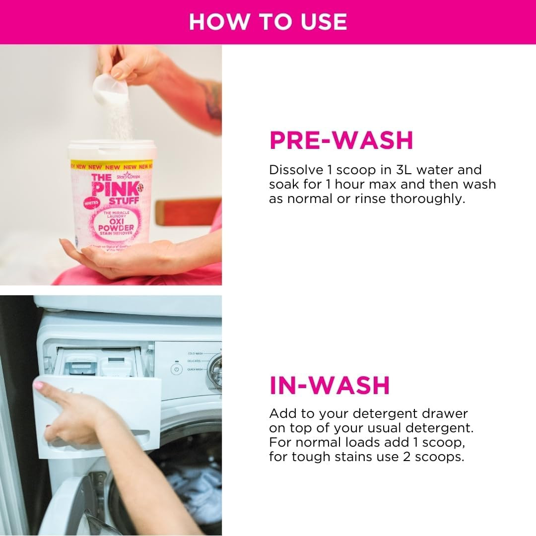 – – the Miracle Laundry Oxi Powder Stain Remover Specifically Formulated for Wh