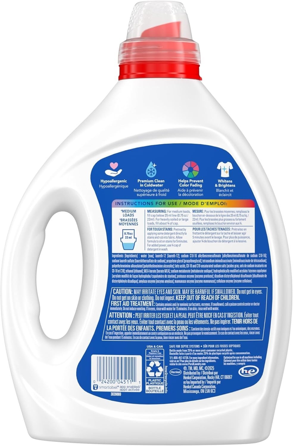 Persil Free & Sensitive Liquid Laundry Detergent, Unscented Hypoallergenic 110 L