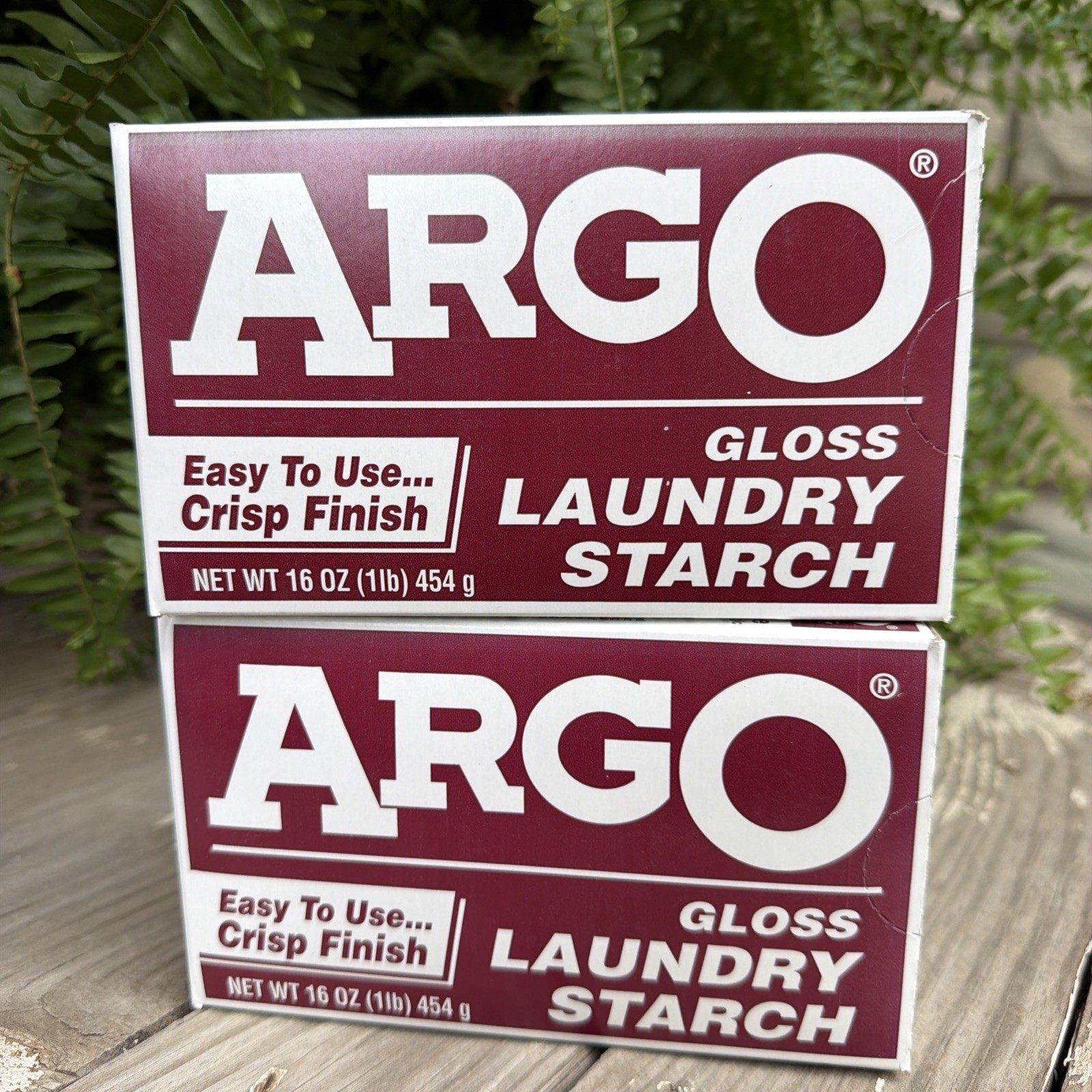 2x Argo Gloss Laundry Starch Crisp Finish 16 oz Discontinued NOS Crafts Red Box