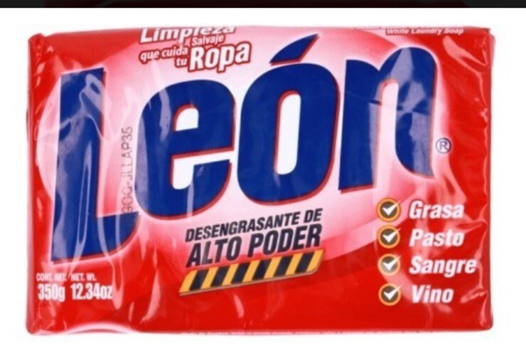 6 PACK LEON JABON EN BARRA ALTO PODER ROPA LAUNDRY BAR DETERGENTE SOAP 350g each