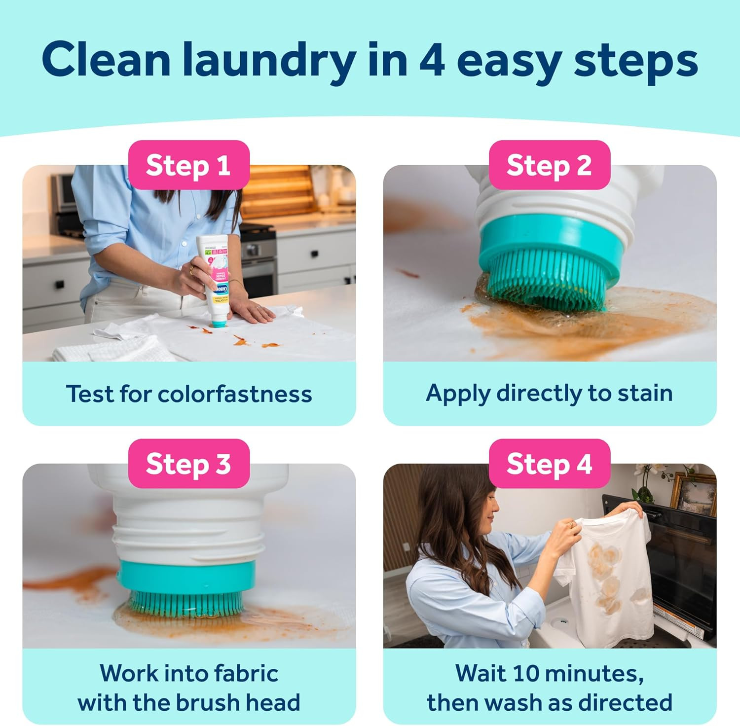 Laundry Stain Scrubber & Remover (8.4 Fl Oz), Extra-Strength Bio-Enzyme Formula,
