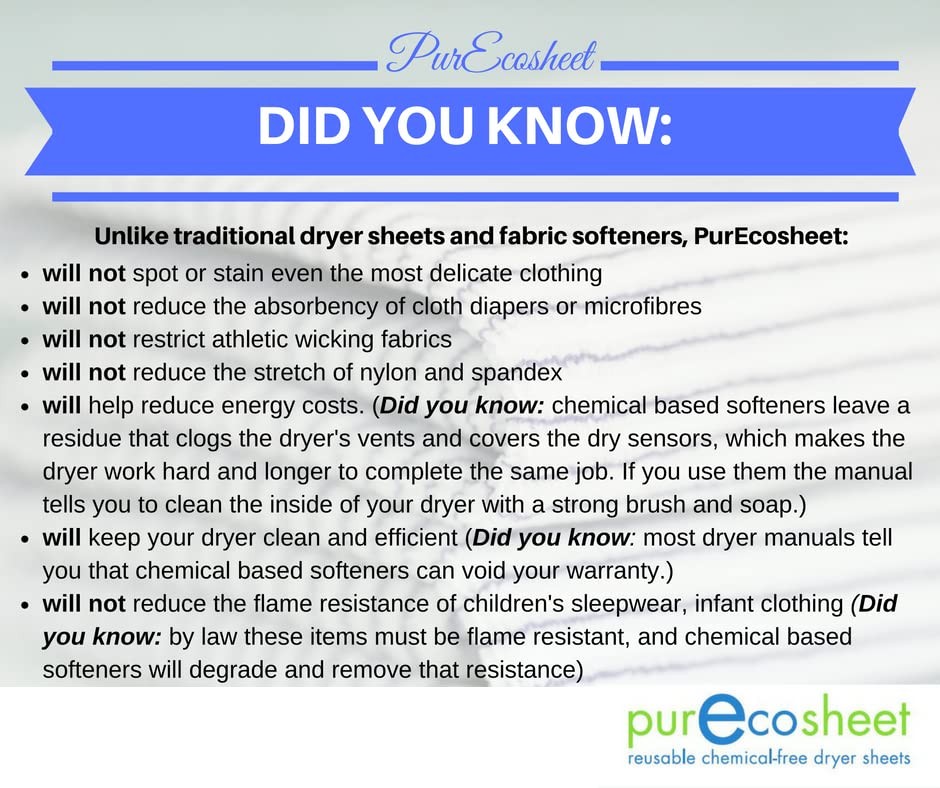 Purecosheet – Reusable Dryer Sheets | Cost effective (500+ loads), Chemical F…