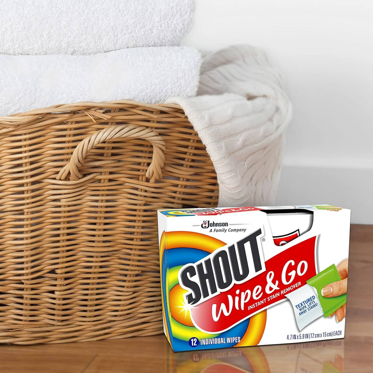 Shout Wipes, Wipe and Go Instant Stain Remover, Laundry Stain and Spot Remove…