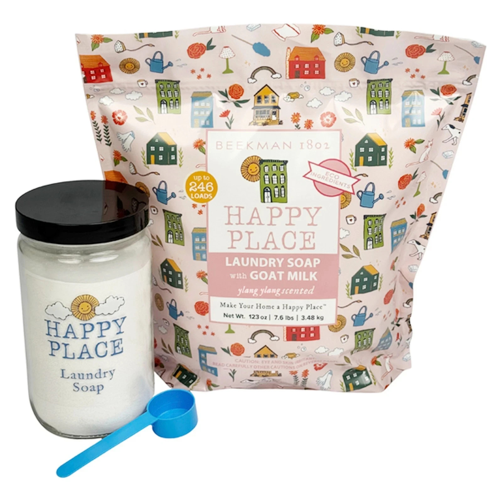 Beekman Happy Pleace 1802 246-Load Laundry Soap w/Glas Gar, choose scent