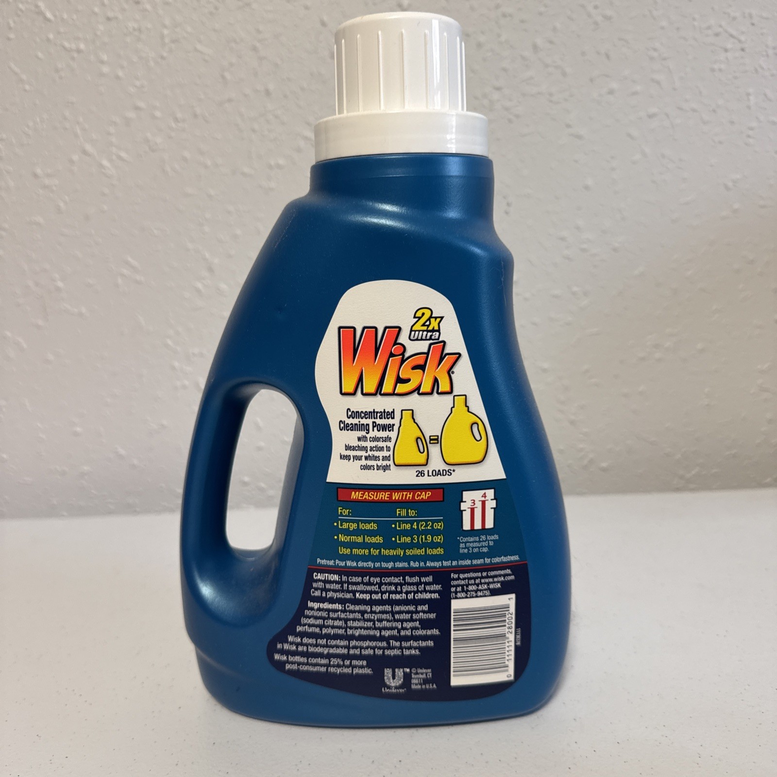 Wisk With Bleach Alternatives Laundry Detergent 26 Loads 50 oz 1.47 L