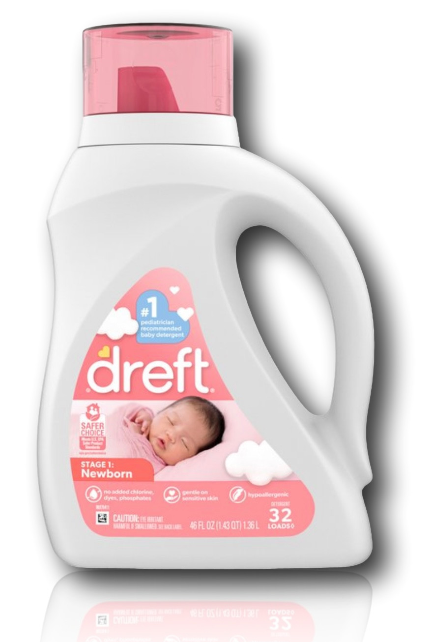 DREFT Stage 1 Newborn Laundry Detergent Small Size 46 Fl OZ 32 Loads