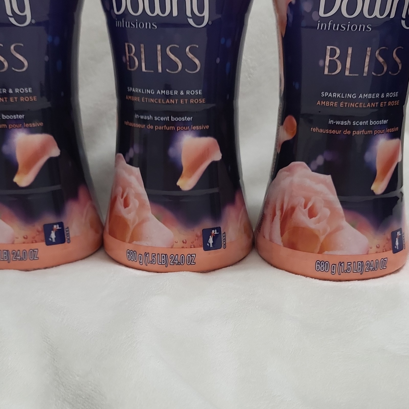 4 Downy Infusions Bliss In-Wash Scent Booster Beads Amber & Rose 24.0 oz