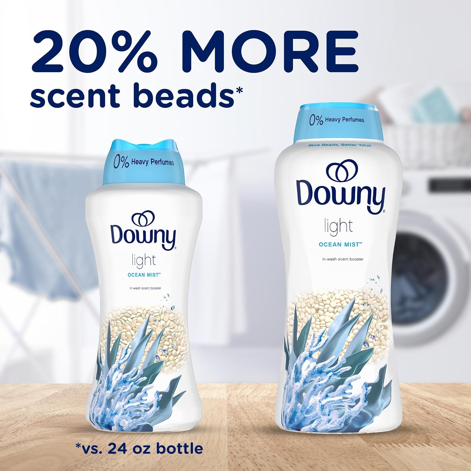 Downy Light Laundry Scent Booster Beads, Ocean Mist Scent, 30.1 OZ, In Wash Fabr