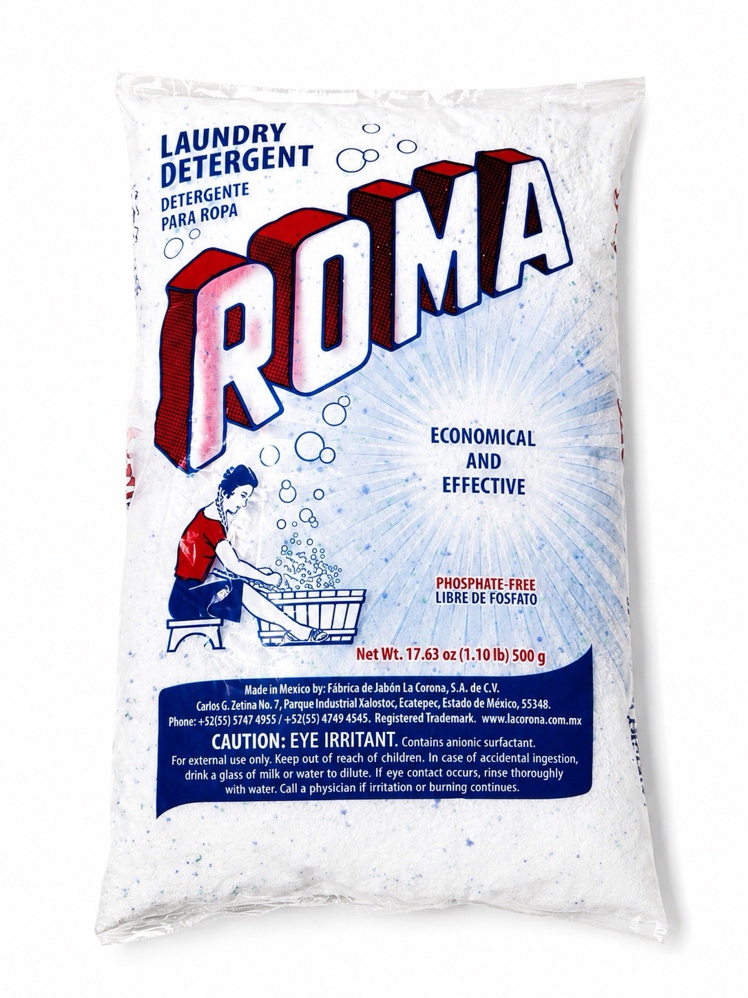 Roma Laundry Detergent powder 500g -3 Pack – Phosphate Free – Made In Mexico