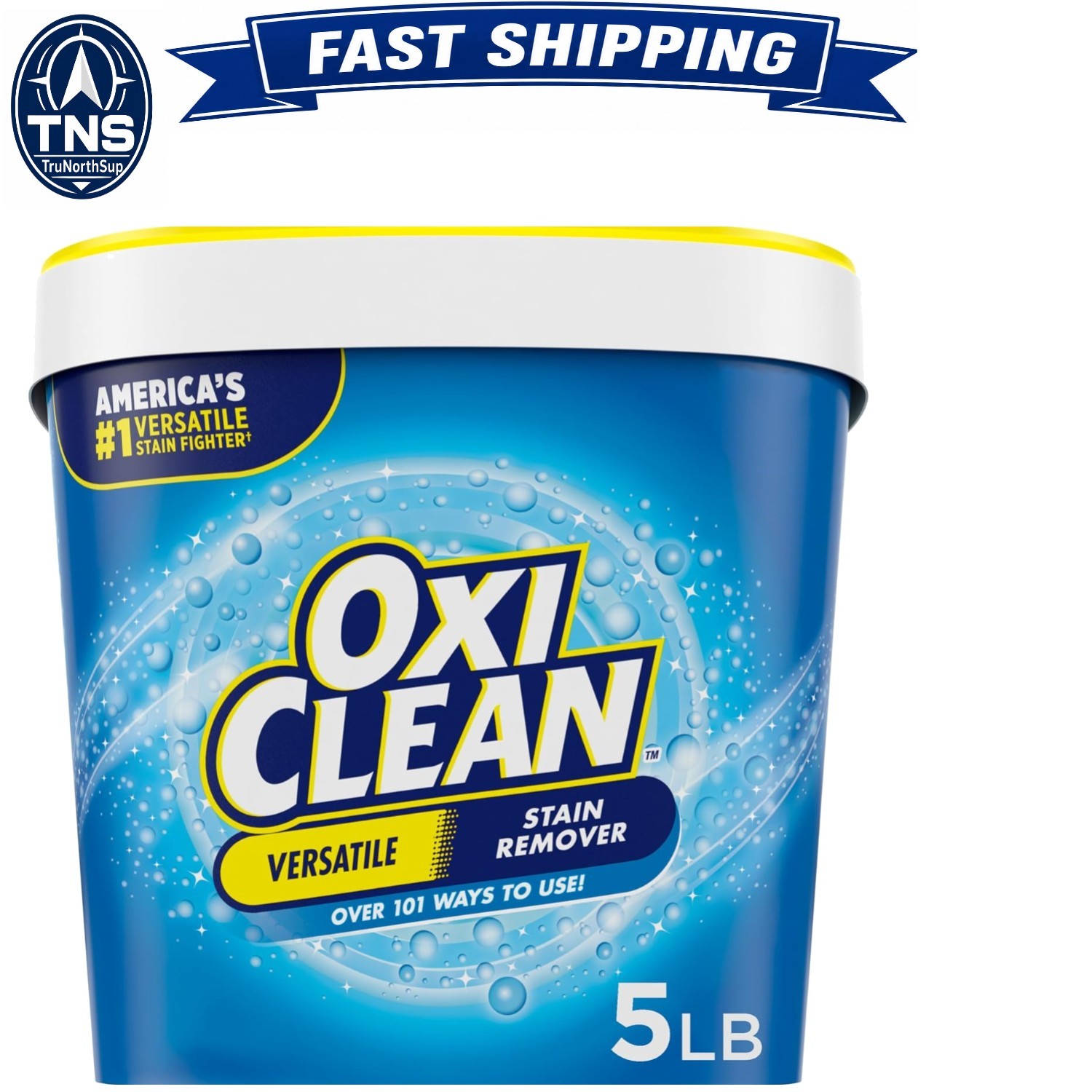 Oxiclean No Scent Stain Remover Powder 5 lb for Laundry & Home Cleaning, Colo…