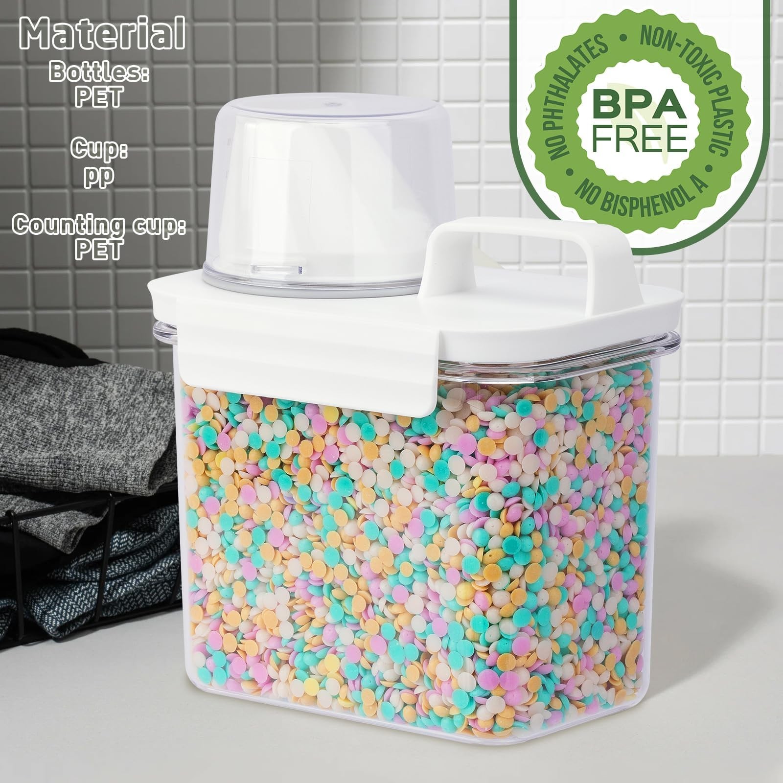 Laundry Detergent Dispenser-1 Pack, 37 oz Detergent Dispenser with 4 Removabl…