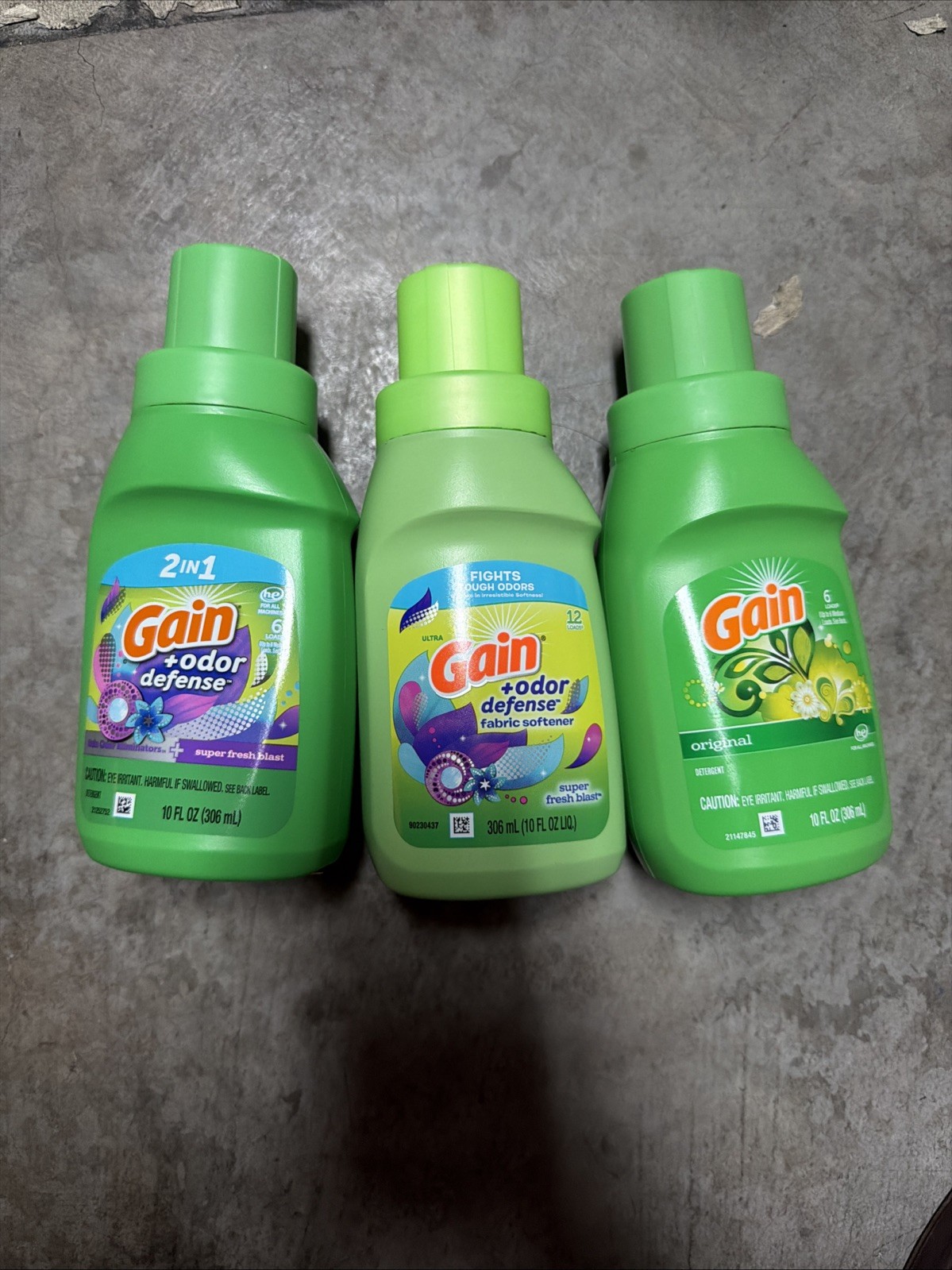 Gain + Odor Defense Super Fresh Blast Laundry Detergent, 10oz 306ml 3 Pack Mix
