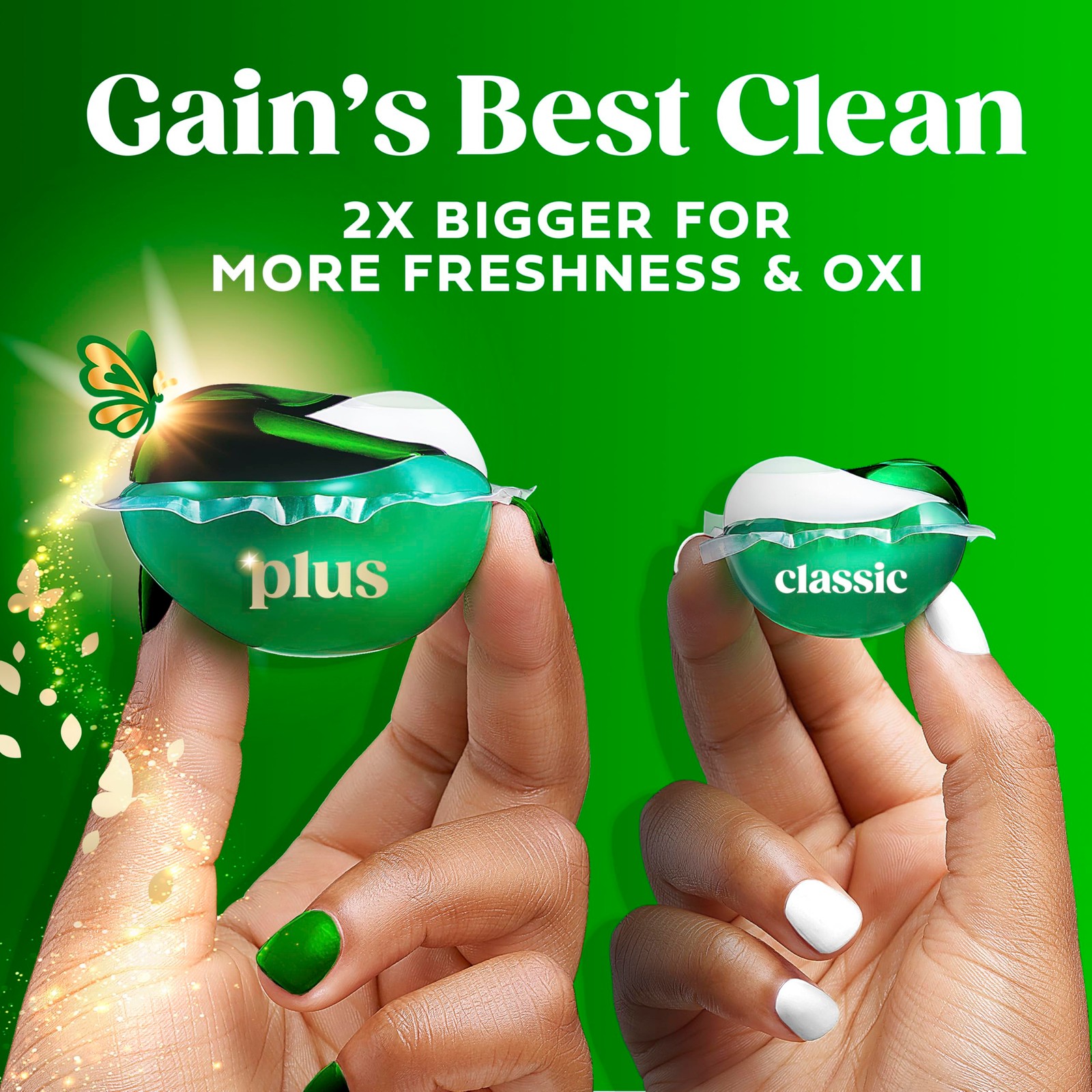 Gain Plus Flings Liquid Laundry Detergent Pacs, Gain’s Best Clean, All-In-One, O