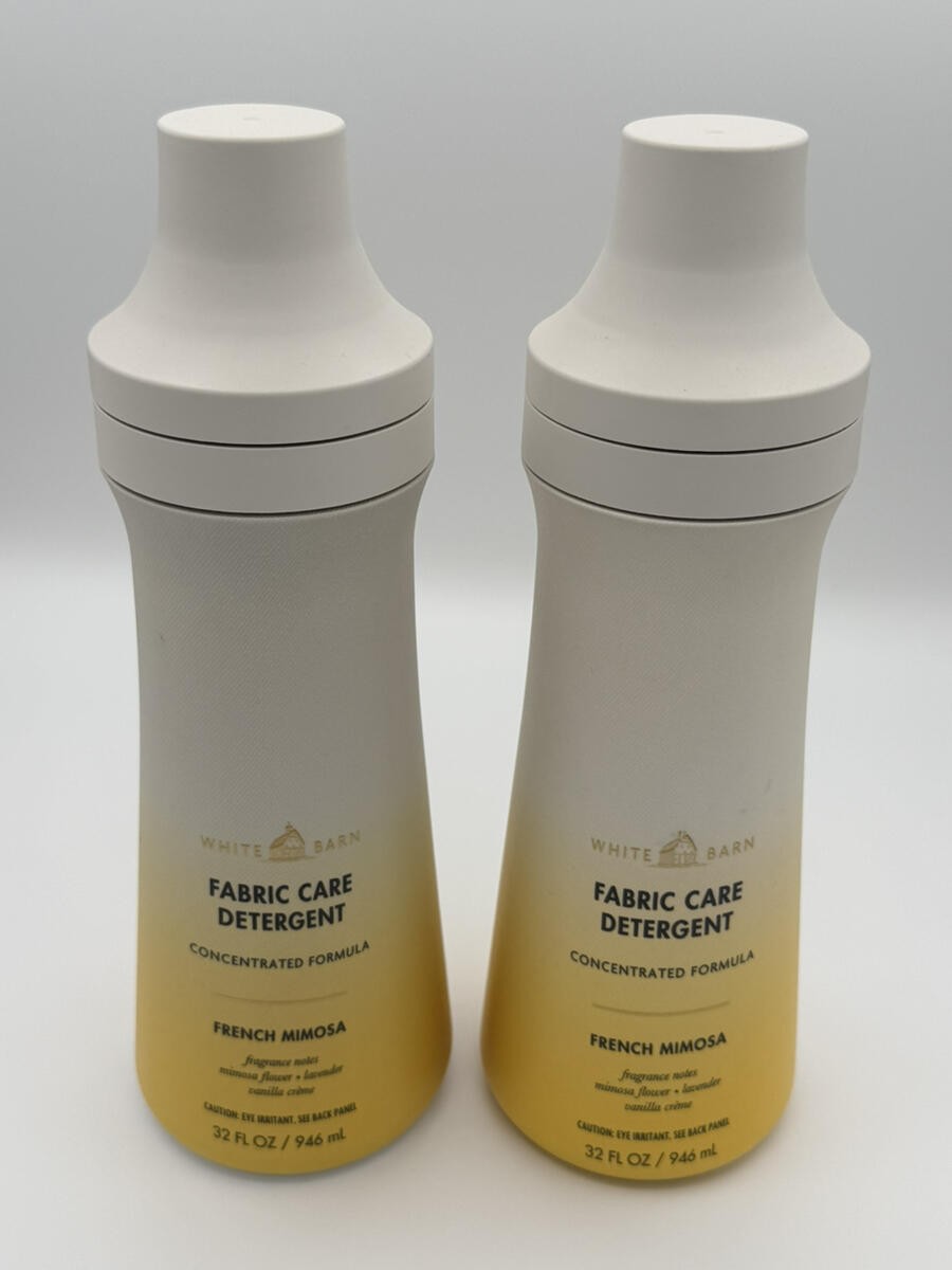 2 White Barn Bath & Body Works French Mimosa Laundry Detergent Fabric Care 32 oz