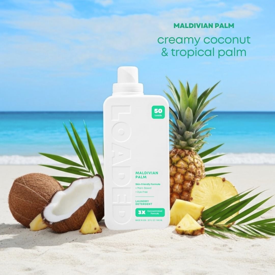 Laundry Detergent Luxury Cologne & Perfume Scented 50 Loads Coconut & Palm