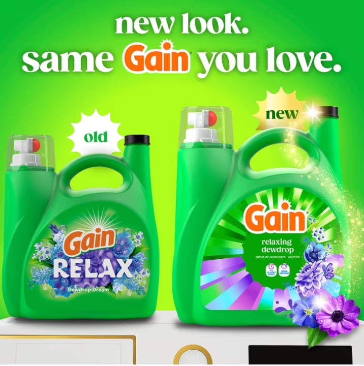 (2 Pack) Gain Laundry Detergent Liquid Relaxing Dewdrop 132 fl oz 100 Loads