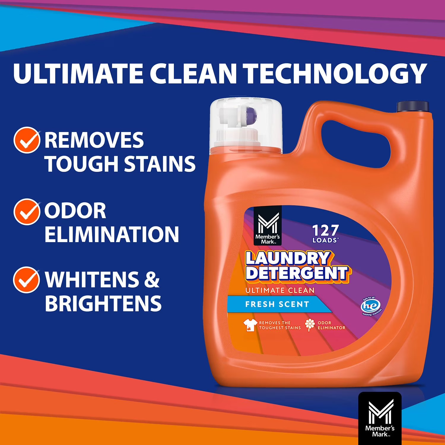 Member’s Mark Liquid Laundry Detergent Fresh Scent 196 fl oz 127 Loads HE Clean