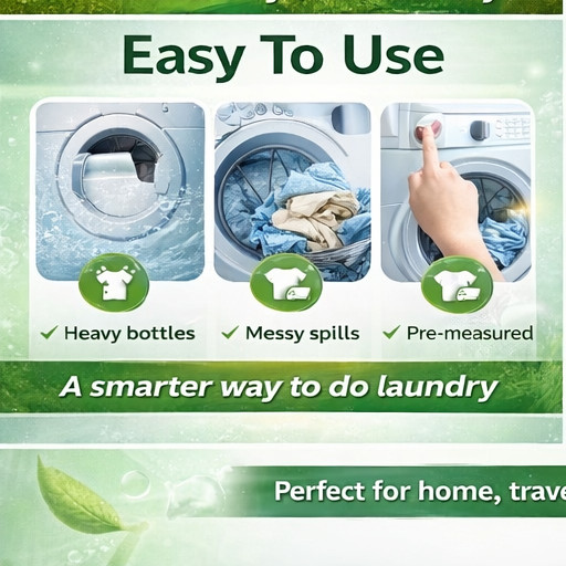3 Pack Laundry Detergent Sheets Eco Friendly Quick Dissolve Travel Wash 60 Loads
